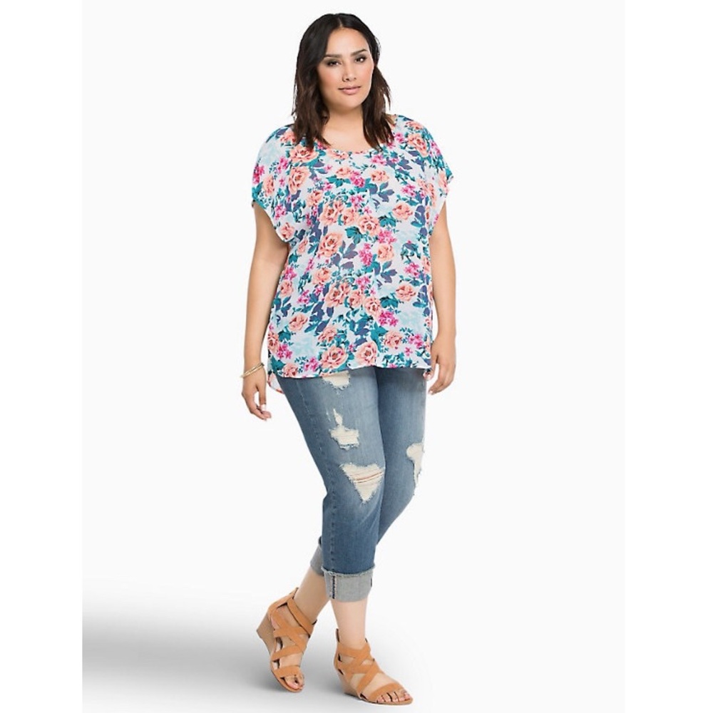 TORRID | Chiffon Floral Bow Top 1X - Picture 10 of 10